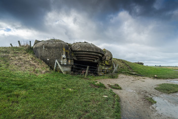 German battery, bunkers and guns in Normandy