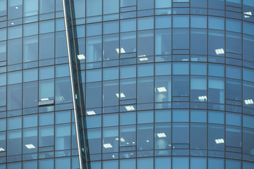 Fototapeta na wymiar Skyscraper of glass and metal, office building.