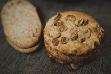cookies with peanuts closeup