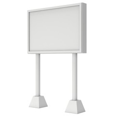 Billboard blank for outdoor advertising poster. Trade show booth. 3d render isolated on white background