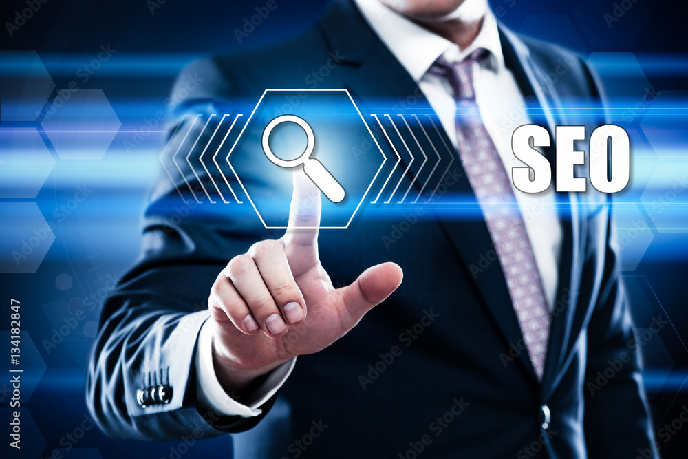 Poster business, technology, internet concept on hexagons and transparent honeycomb background. businessman