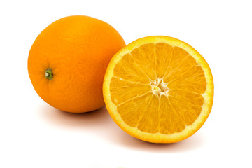 Oranges on white