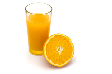 Orange juice on white