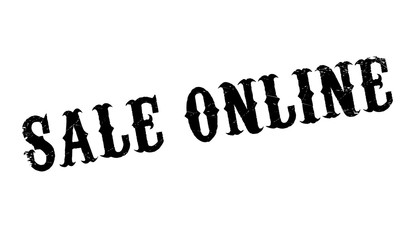 Sale Online rubber stamp. Grunge design with dust scratches. Effects can be easily removed for a clean, crisp look. Color is easily changed.