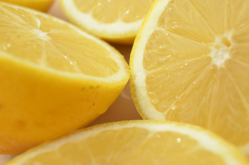 fresh cut lemon halves