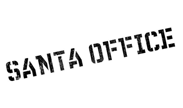 Santa Office rubber stamp. Grunge design with dust scratches. Effects can be easily removed for a clean, crisp look. Color is easily changed.