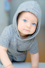 Baby boy with blue eyes