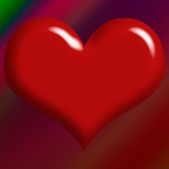 a red heart isolated   on a red background. card