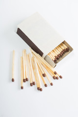 box of matches on a white