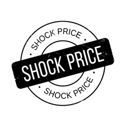 Shock Price rubber stamp. Grunge design with dust scratches. Effects can be easily removed for a clean, crisp look. Color is easily changed.