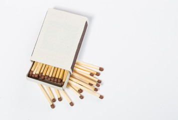 box of matches on a white
