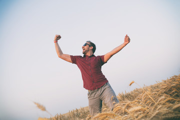 Man enjoying in nature.