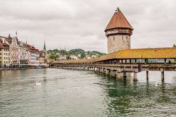 Lucerne under dramatic sky, Switzerland