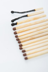 the matches on a white