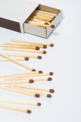 box of matches on a white