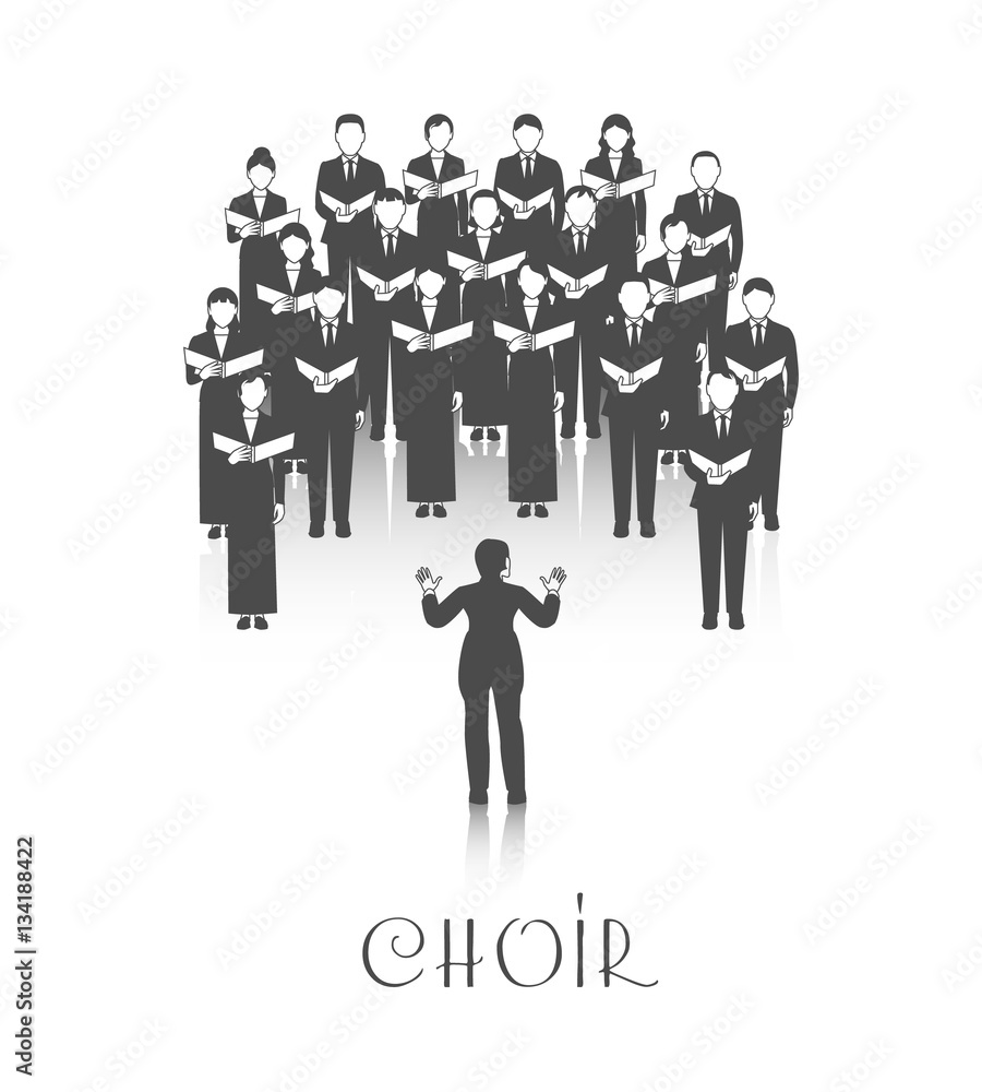 Wall mural Choir Peroforrmance Black Image 