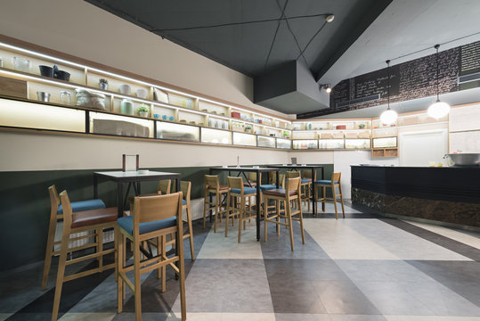 Interior of a cafe bar, restaurant