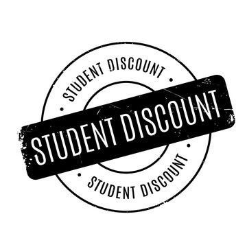 Student Discount rubber stamp. Grunge design with dust scratches. Effects can be easily removed for a clean, crisp look. Color is easily changed.
