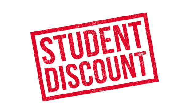 Student Discount rubber stamp. Grunge design with dust scratches. Effects can be easily removed for a clean, crisp look. Color is easily changed.