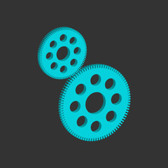 Abstract gears. Gear icon. Vector illustration. 3D gear icon.