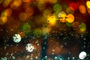 Raindrop and colorful bokeh background