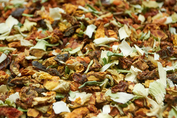 dried vegetables dressing for dishes closeup