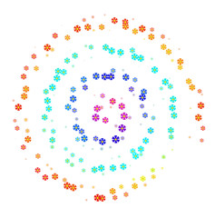 Small blossoms arranged in the color whirlpool