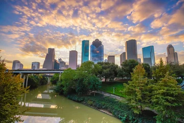 Keuken spatwand met foto Downtown Houston skyline © f11photo