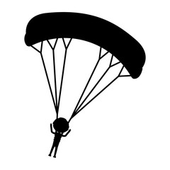 Skydiving extreme sport icon vector illustration graphic design