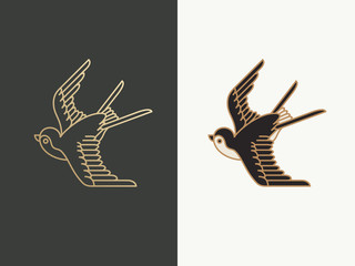 swallow bird logo design template. vector