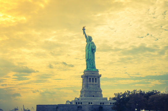 Statue of Liberty, New York City , USA .  ( Filtered image proce