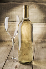 Bottle of dry white wine