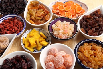 Dried fruits.