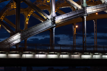 Bridge in the night close up