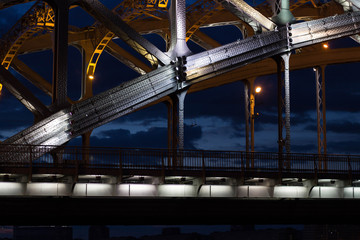 Fototapeta premium Bridge in the night close up