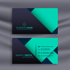 blue business card design in minimal style