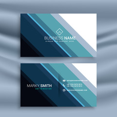 Fototapeta premium blue and white business card with diagonal stripes