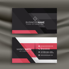abstract pink and black business card design