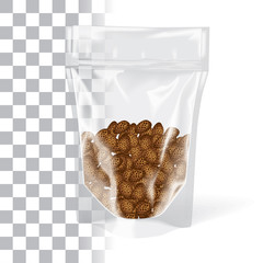 Replace Cookies with Product - Plastic Bag Stand Up Pouch Zipper Transparent Mock-up Package