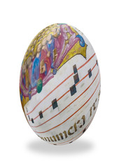 Obraz premium Easter egg painted in old medieval manuscript style