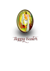 Resurrection abstract artistic painted Easter egg with the Risen Lord Jesus Christ