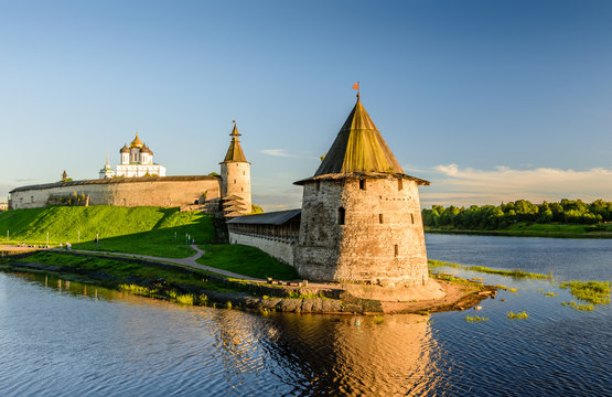 The ancient Kremlin in the city of Pskov in Russia