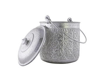 antique silver pot isolated