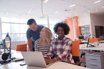 Multiethnic startup business team