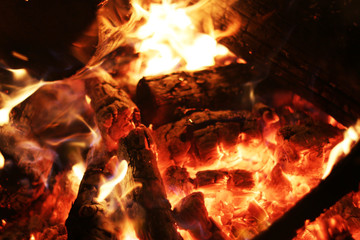 fire heat closeup log
