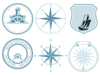 Traditionelle nautische Maritime Labels