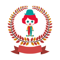 Circus clown cartoon icon vector illustration graphic design