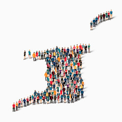 Obraz premium people map country Trinidad and Tobago vector