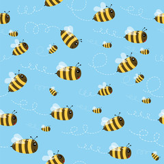 Bee seamless pattern