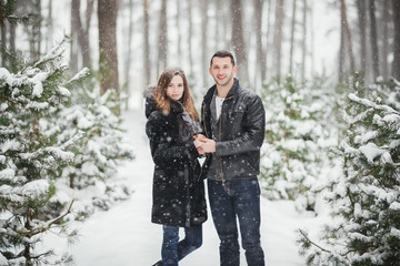 winter snow couple love story